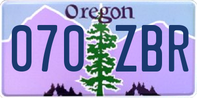 OR license plate 070ZBR