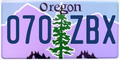 OR license plate 070ZBX