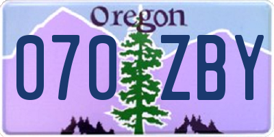 OR license plate 070ZBY