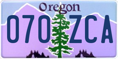 OR license plate 070ZCA