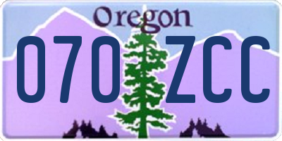 OR license plate 070ZCC