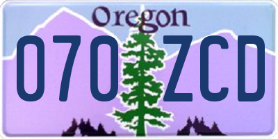 OR license plate 070ZCD