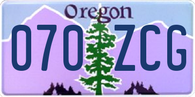 OR license plate 070ZCG