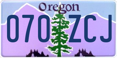 OR license plate 070ZCJ