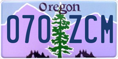 OR license plate 070ZCM
