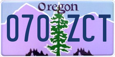 OR license plate 070ZCT