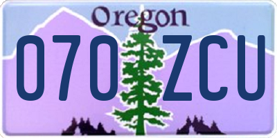 OR license plate 070ZCU
