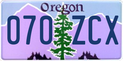 OR license plate 070ZCX