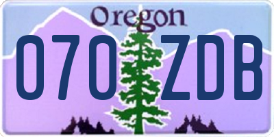 OR license plate 070ZDB