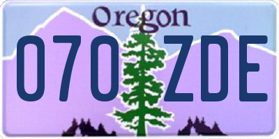 OR license plate 070ZDE