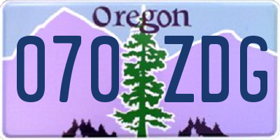 OR license plate 070ZDG