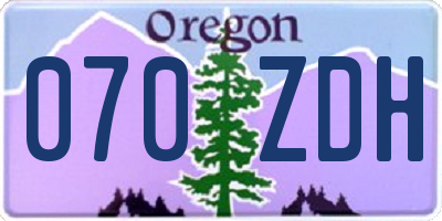 OR license plate 070ZDH
