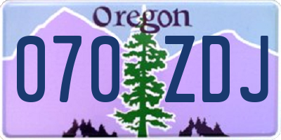 OR license plate 070ZDJ