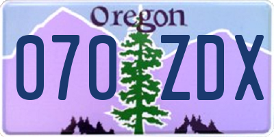 OR license plate 070ZDX