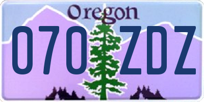 OR license plate 070ZDZ