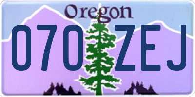 OR license plate 070ZEJ