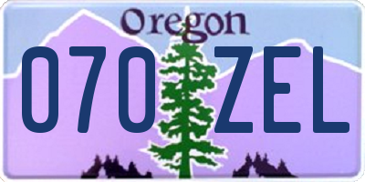 OR license plate 070ZEL