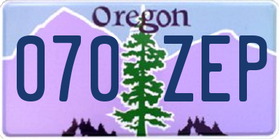 OR license plate 070ZEP