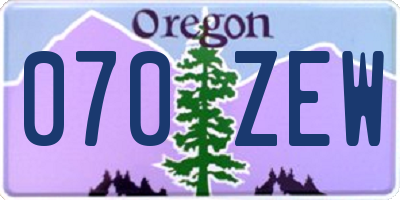 OR license plate 070ZEW