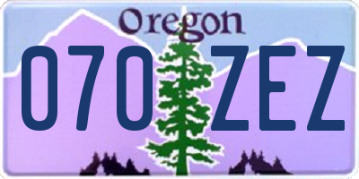 OR license plate 070ZEZ