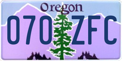 OR license plate 070ZFC