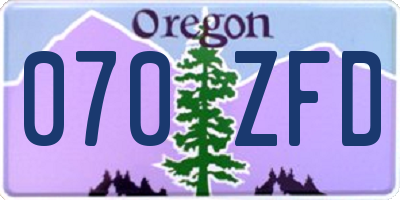 OR license plate 070ZFD