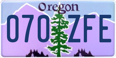 OR license plate 070ZFE