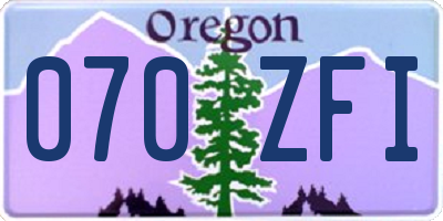 OR license plate 070ZFI