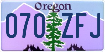 OR license plate 070ZFJ