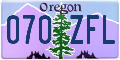 OR license plate 070ZFL