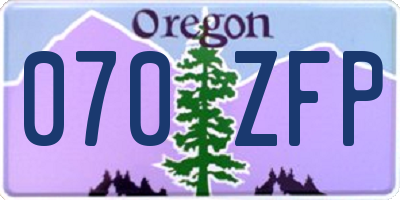 OR license plate 070ZFP
