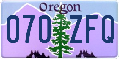OR license plate 070ZFQ