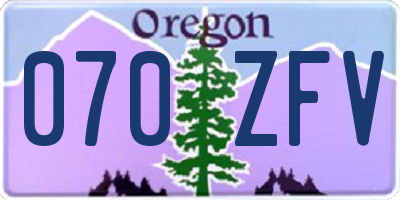 OR license plate 070ZFV
