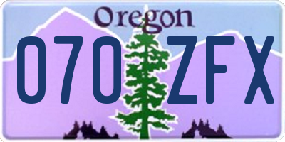 OR license plate 070ZFX