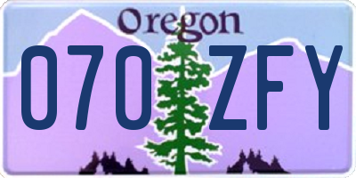OR license plate 070ZFY