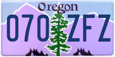 OR license plate 070ZFZ
