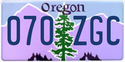 OR license plate 070ZGC