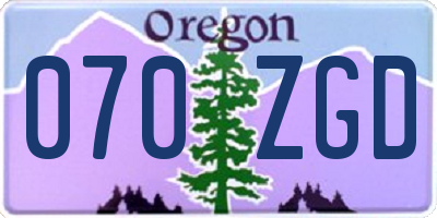 OR license plate 070ZGD