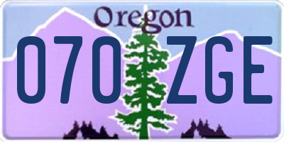 OR license plate 070ZGE