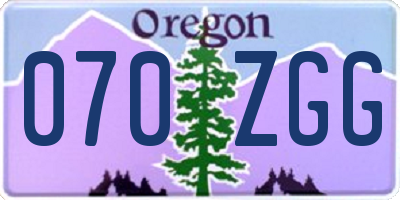 OR license plate 070ZGG
