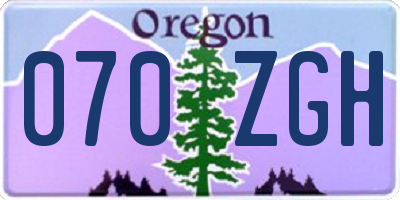 OR license plate 070ZGH