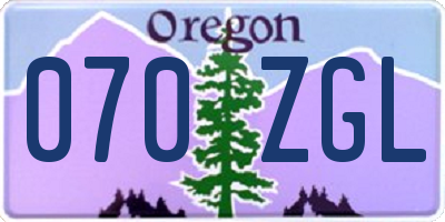 OR license plate 070ZGL