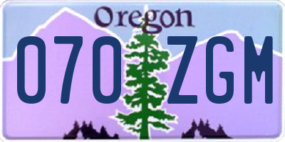 OR license plate 070ZGM