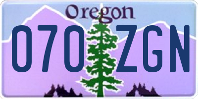 OR license plate 070ZGN