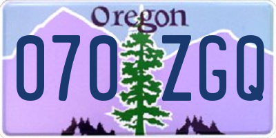OR license plate 070ZGQ