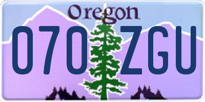 OR license plate 070ZGU