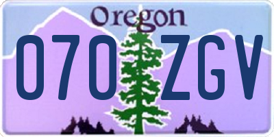 OR license plate 070ZGV
