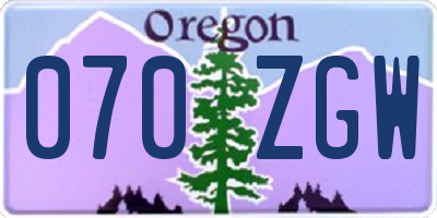 OR license plate 070ZGW
