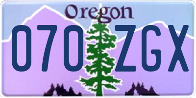 OR license plate 070ZGX
