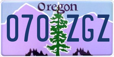 OR license plate 070ZGZ